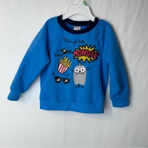 Kids Blue Monster Graphic Sweatshirt Boys Favorite Playwear Sweater Size 2T